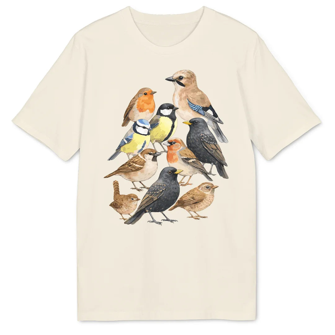 Watercolor Birds - Natural Raw