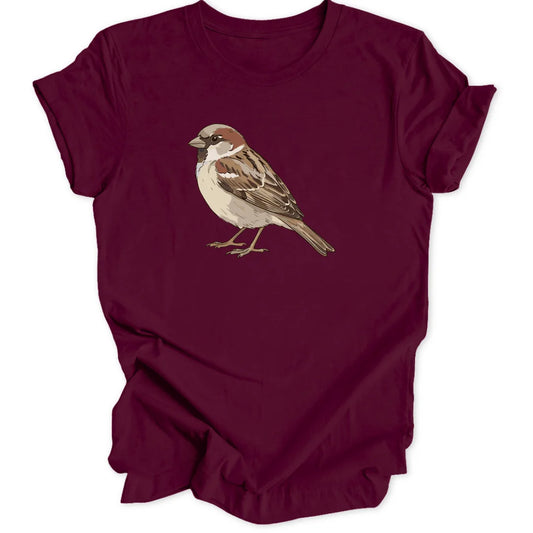 Watercolor Sparrow - Maroon
