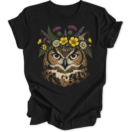 Floral Owl - Black