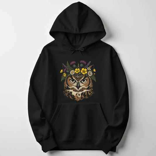 Floral Owl - Noir