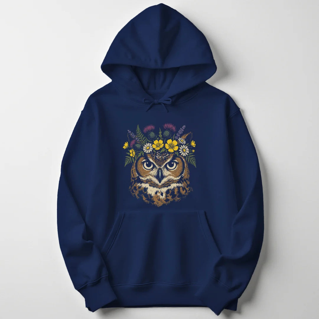 Floral Owl - Navy