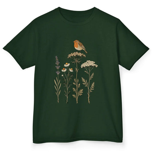 Wildflower Robin - Forest Green