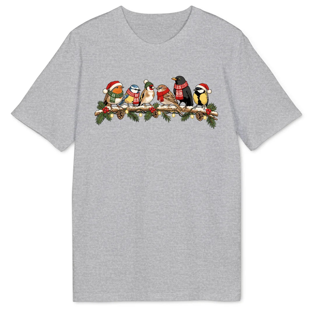 Festive Bird Branch - Heather Grey