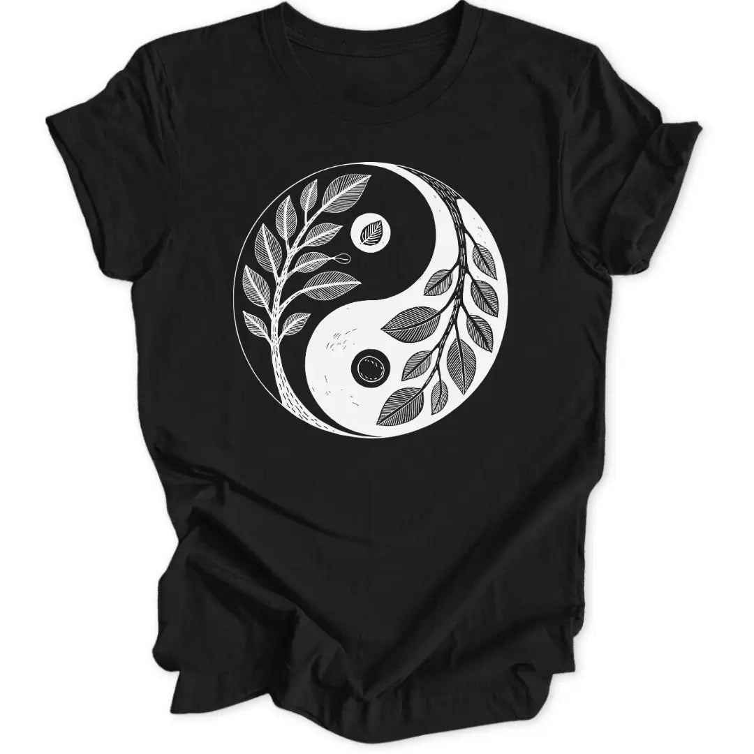 Ying Yang Blätter Unisex T-Shirt