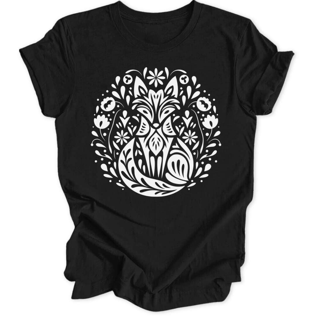 Abstrakter Fuchs Unisex T-Shirt T-Shirt Schwarz / S