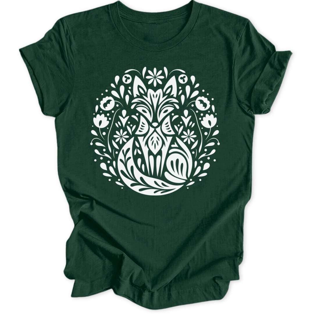 Abstrakter Fuchs Unisex T-Shirt T-Shirt Waldgrün / S