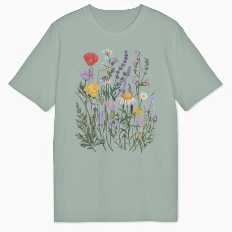 Art Nouveau Flowers Bio T-Shirt - Wild Spirit
