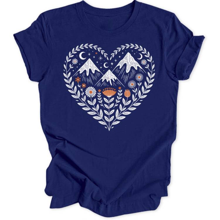 Bergblumen Herz Unisex T-Shirt - Wild Spirit