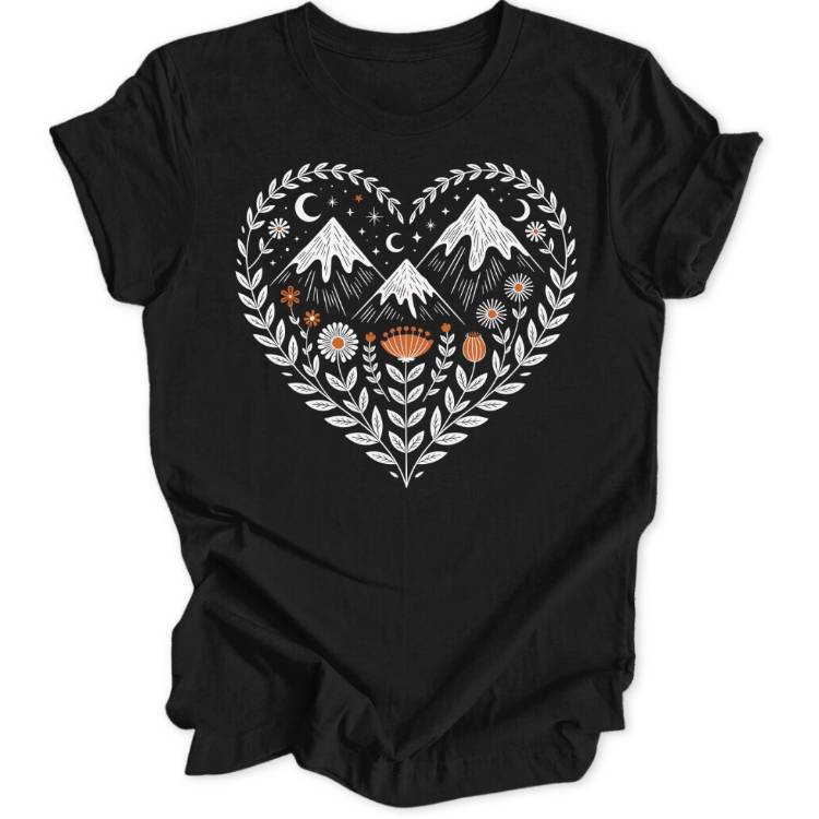 Bergblumen Herz Unisex T-Shirt - Wild Spirit
