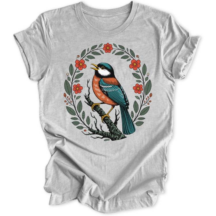Blumen Vogel Unisex T-Shirt - Wild Spirit