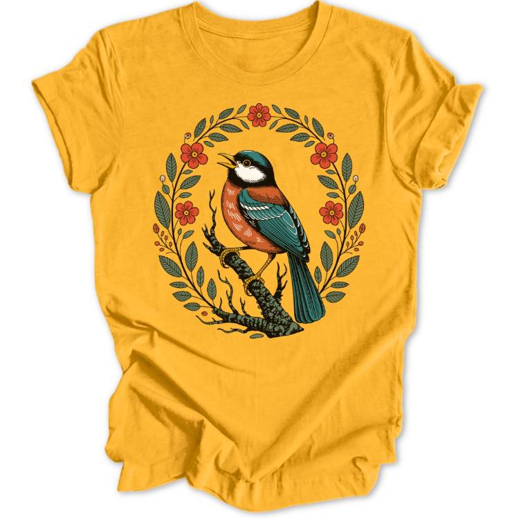 Blumen Vogel Unisex T-Shirt - Wild Spirit