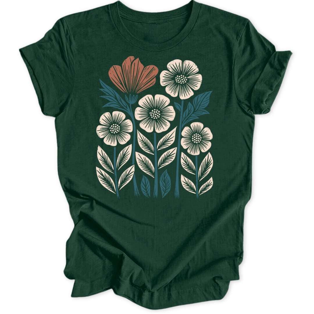 Blumengarten T-Shirt T-Shirt Waldgrün / S