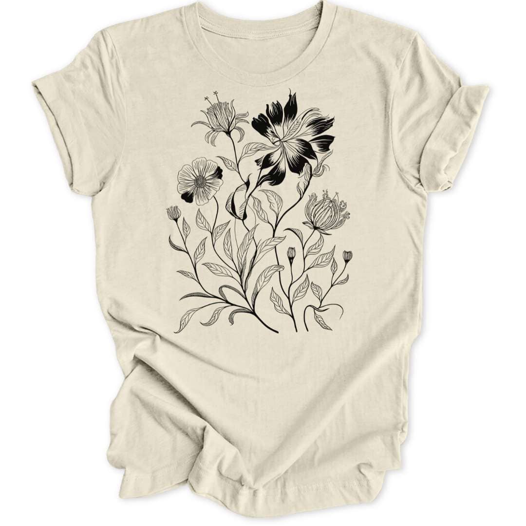 Blumenlinien Unisex T-Shirt - Wild Spirit