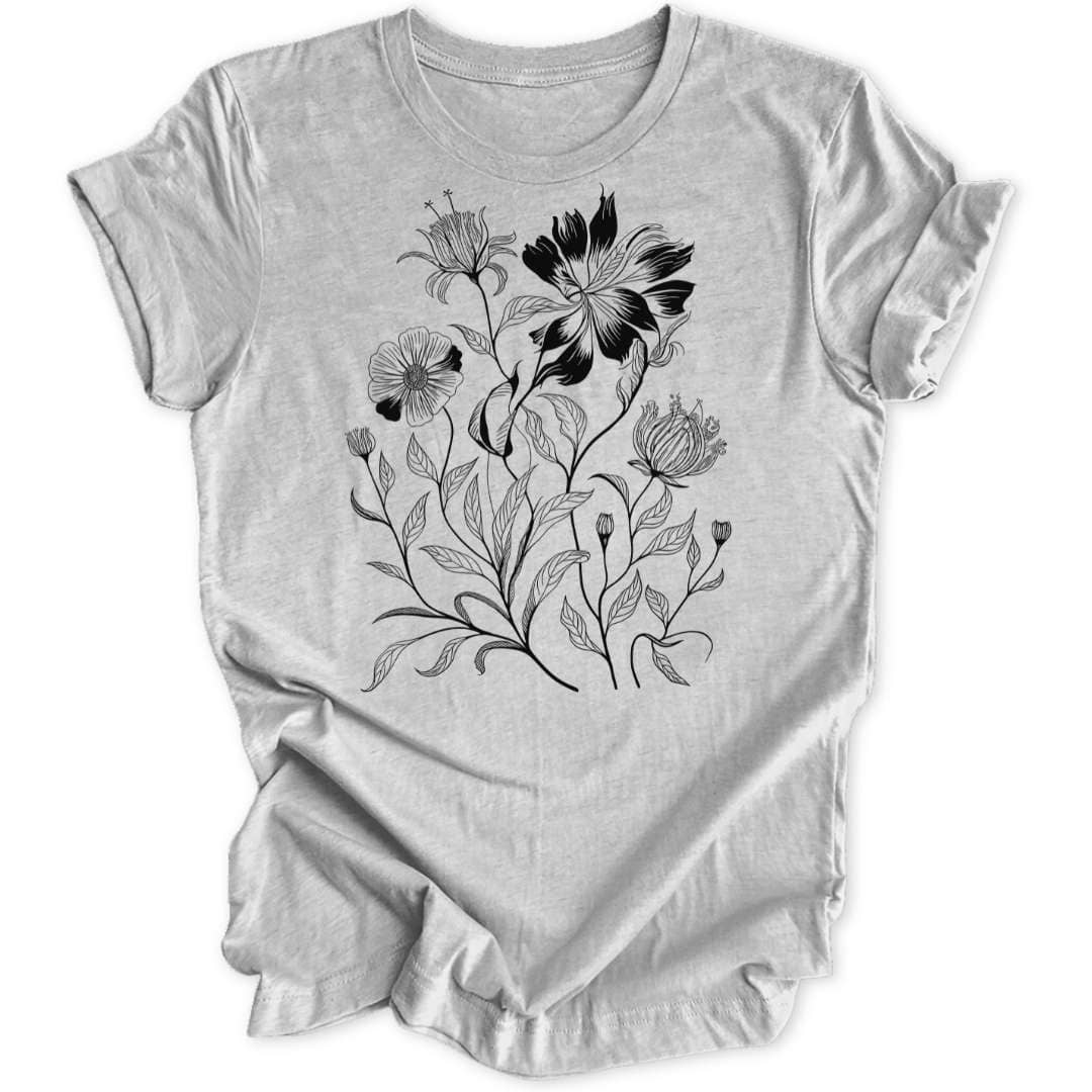 Blumenlinien Unisex T-Shirt - Wild Spirit