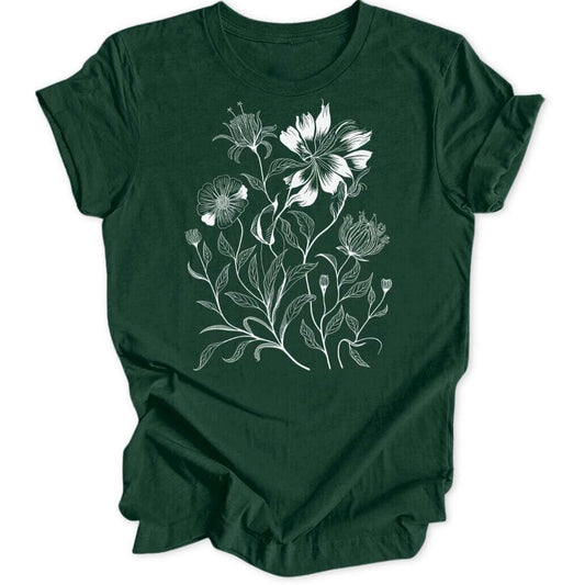 Blumenlinien Unisex T-Shirt - Wild Spirit