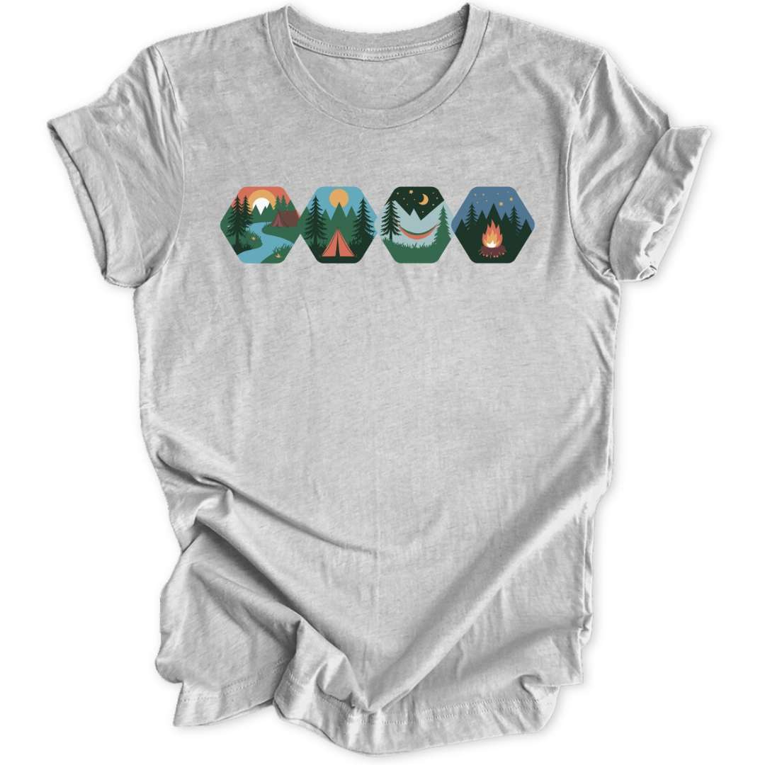 Camping Hexagons T-Shirt T-Shirt Sport Grey / S