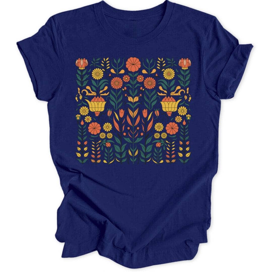 Cottage Flower T-Shirt T-Shirt Navy / S