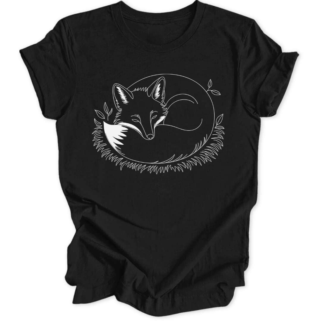 Cozy Fuchs Unisex T-Shirt T-Shirt Schwarz / S