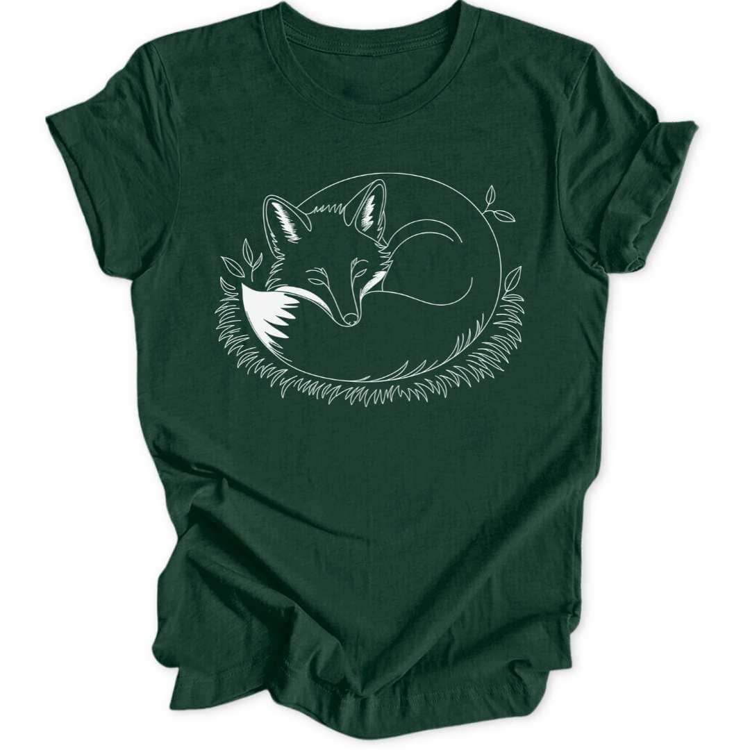 Cozy Fuchs Unisex T-Shirt T-Shirt Waldgrün / S