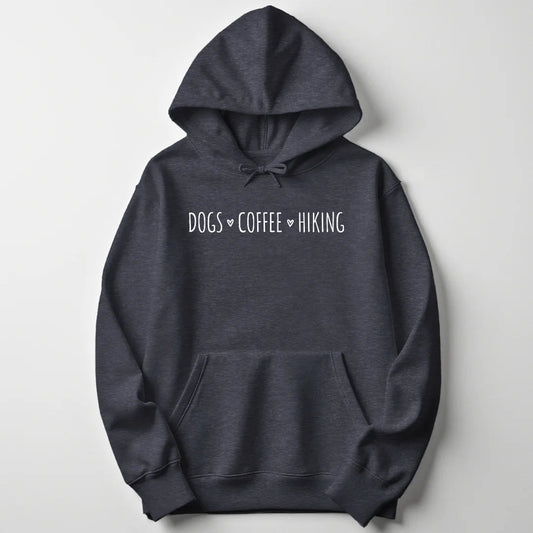 Dogs Coffee Hiking Typography Unisex Hoodie - Wild Spirit