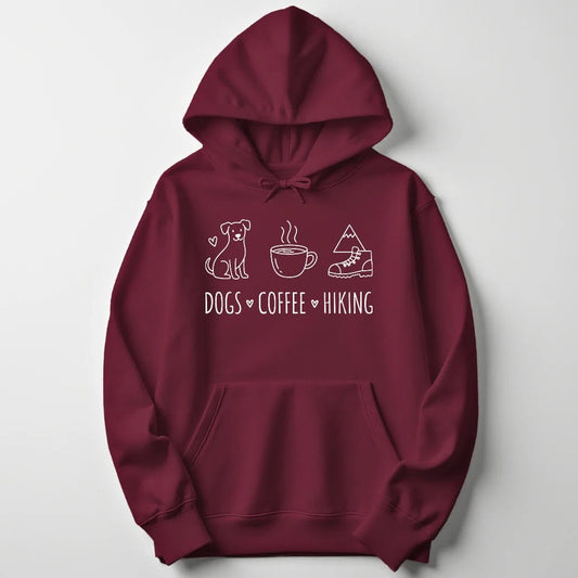 Dogs Coffee Hiking Unisex Hoodie - Wild Spirit