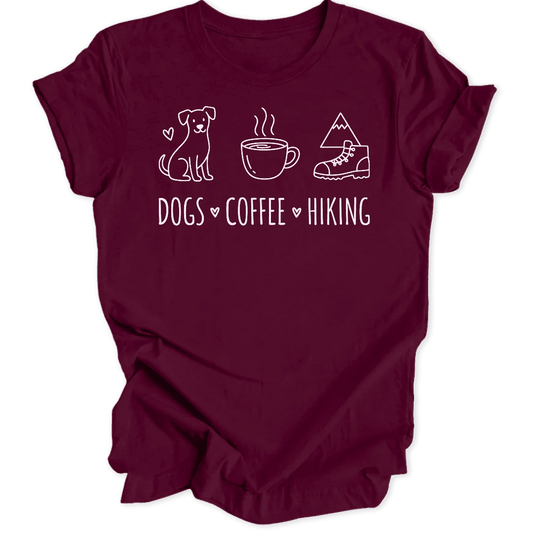 Dogs Coffee Hiking Unisex T-Shirt - Wild Spirit