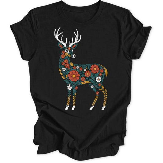 Floral Deer Unisex T-Shirt - Wild Spirit