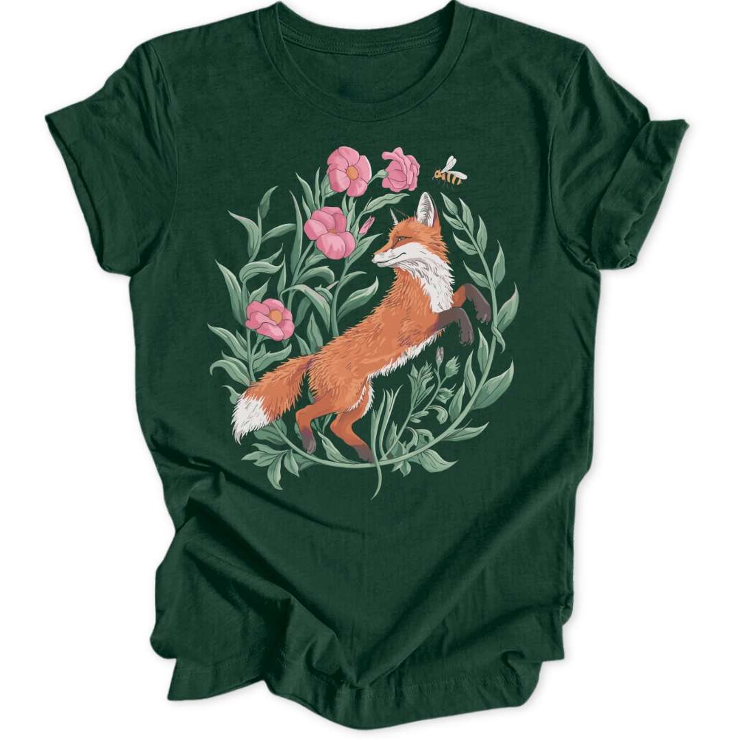 Floral Fox Unisex T-Shirt - Wild Spirit