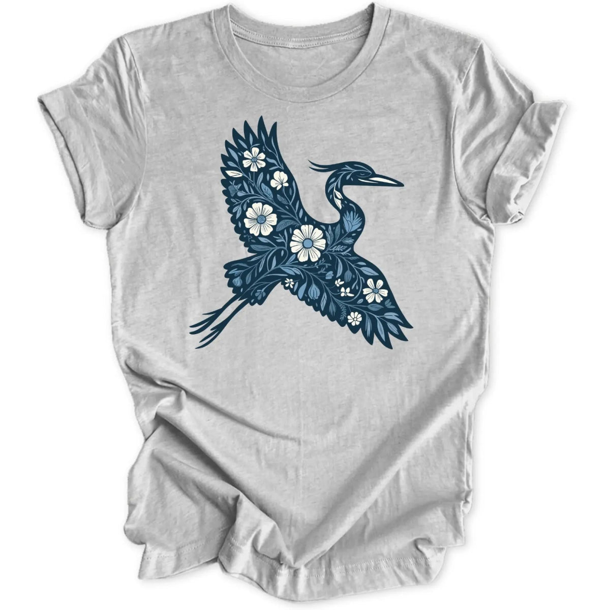 Floral Heron Unisex T-Shirt - Wild Spirit
