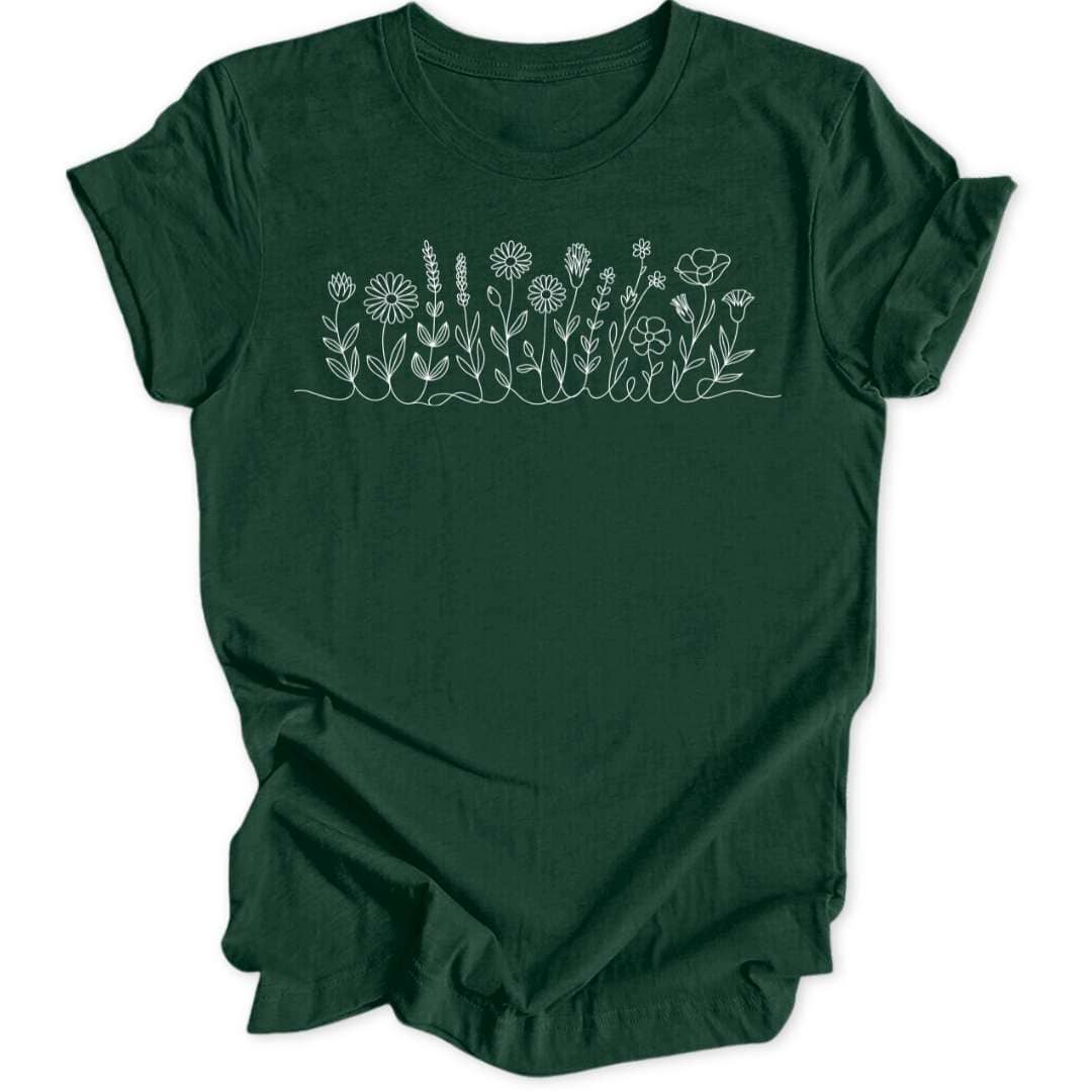 Flower Line Unisex T-Shirt - Wild Spirit