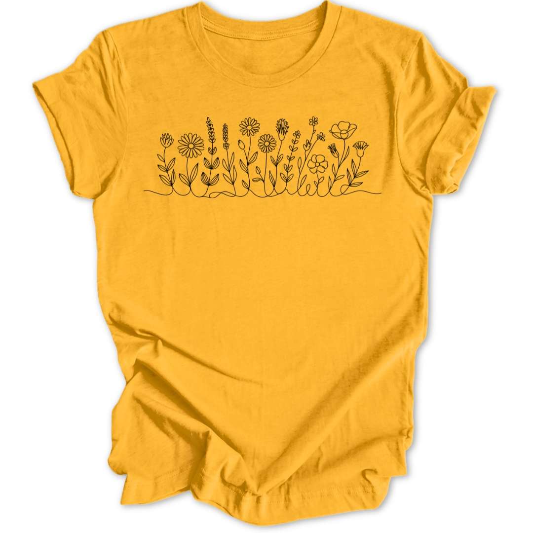 Flower Line Unisex T-Shirt - Wild Spirit