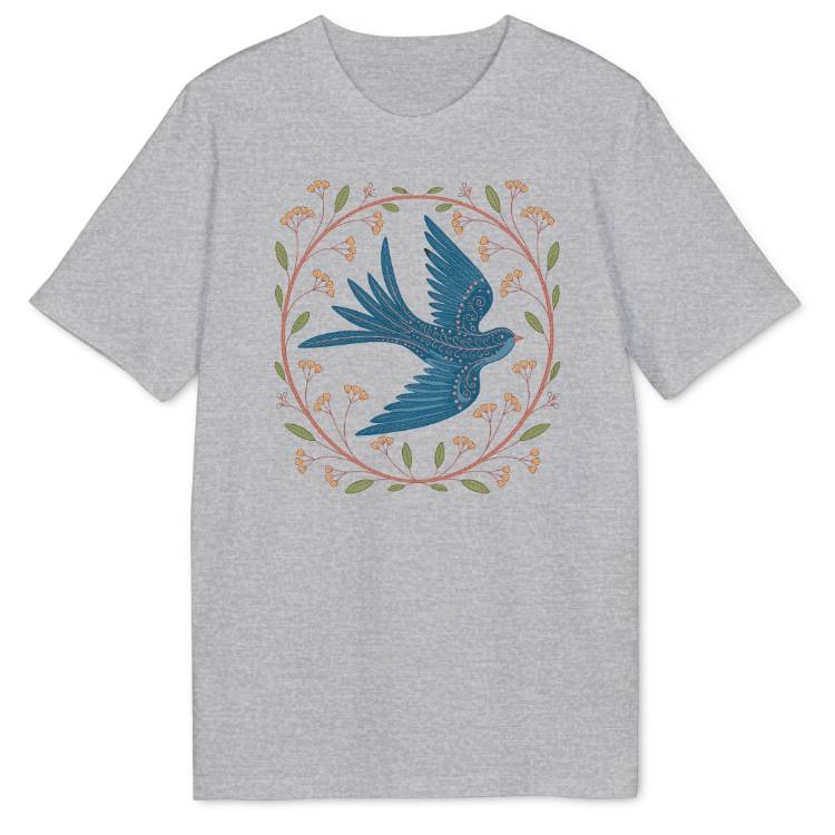 Folk Art Bird Bio T-Shirt - Wild Spirit