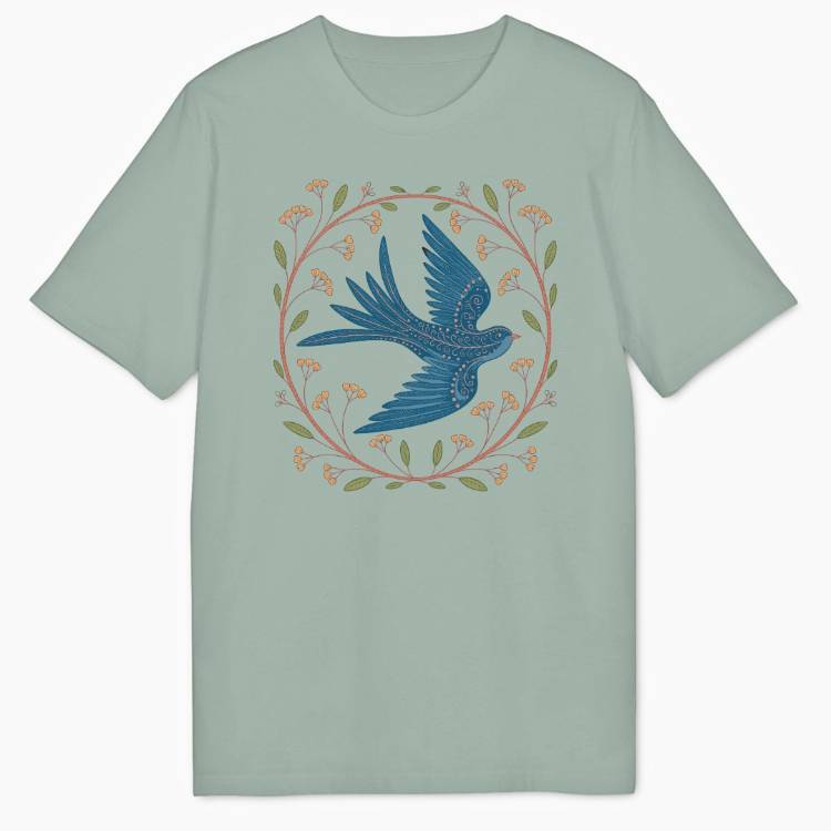 Folk Art Bird Bio T-Shirt - Wild Spirit