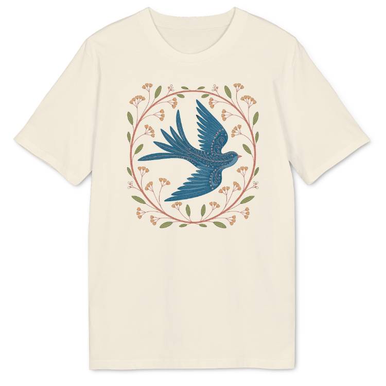 Folk Art Bird Bio T-Shirt - Wild Spirit