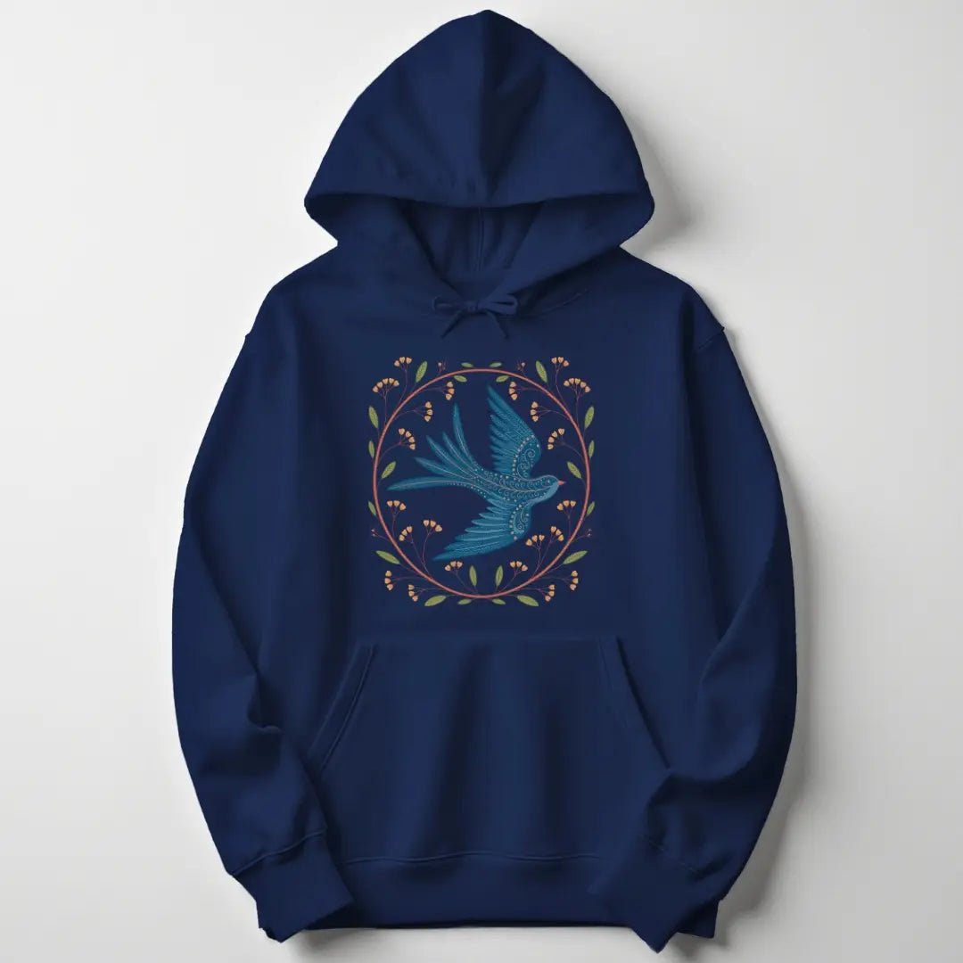 Folk Art Bird Unisex Hoodie - Wild Spirit