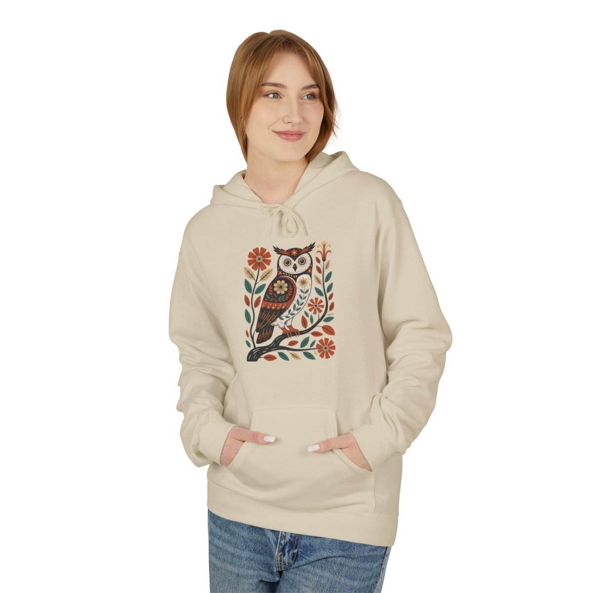 Folk Art Owl Unisex Hoodie - Wild Spirit