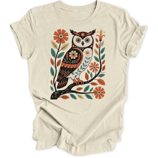 Folk Art Owl Unisex T-Shirt - Wild Spirit