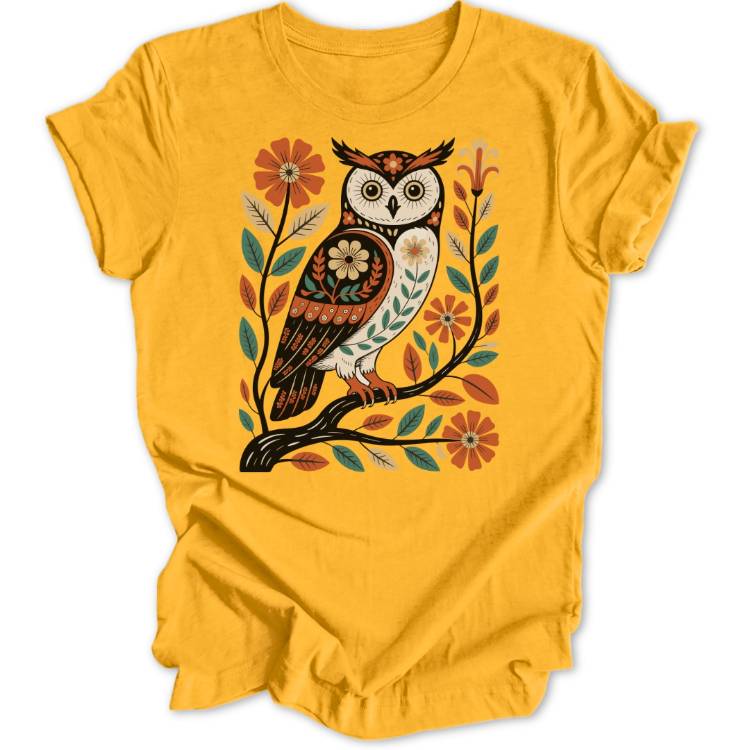 Folk Art Owl Unisex T-Shirt - Wild Spirit