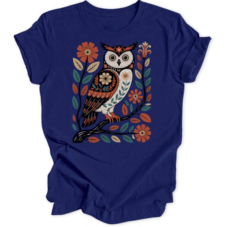 Folk Art Owl Unisex T-Shirt - Wild Spirit