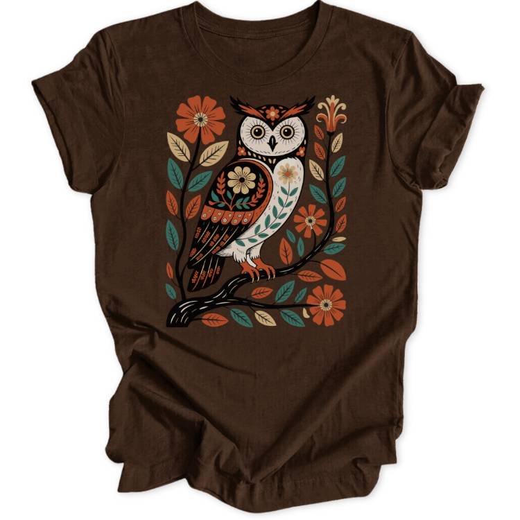 Folk Art Owl Unisex T-Shirt - Wild Spirit