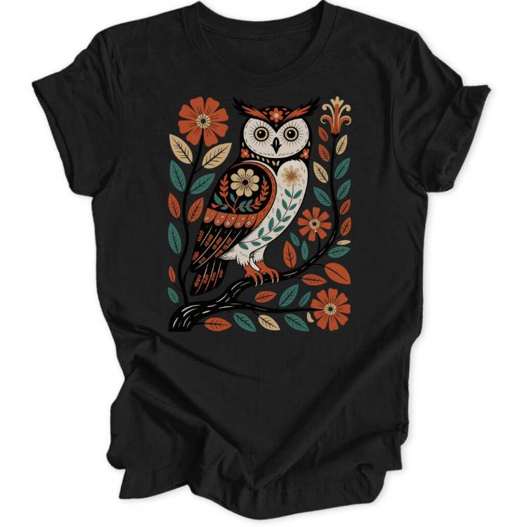 Folk Art Owl Unisex T-Shirt - Wild Spirit