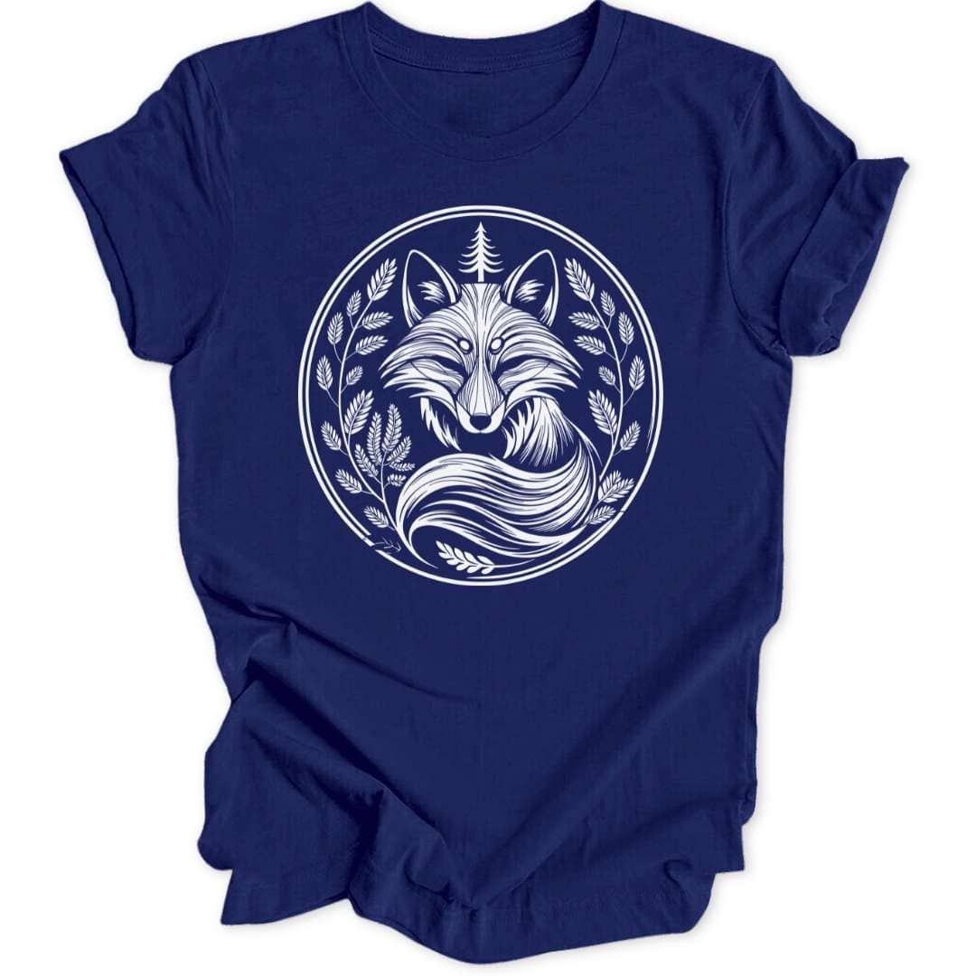 Fox Mandala T-Shirt T-Shirt Navy / S