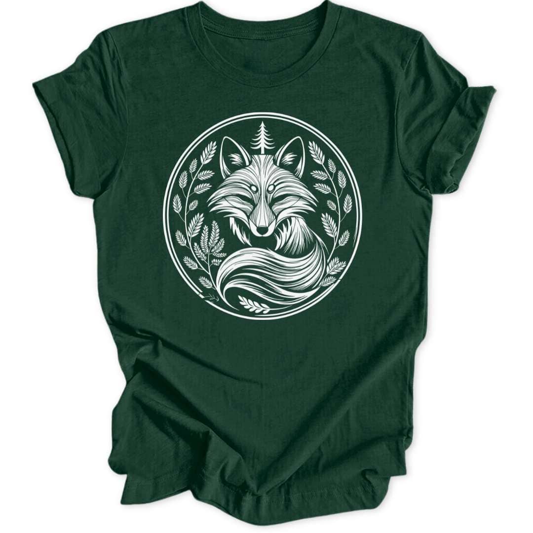 Fox Mandala T-Shirt T-Shirt Waldgrün / S