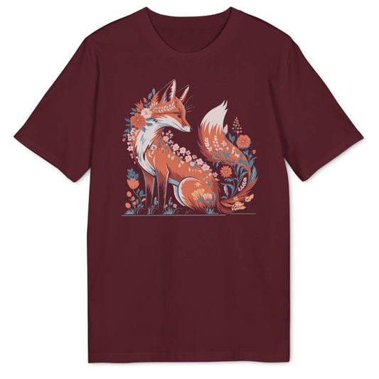Geblümter Fuchs Bio T-Shirt - Wild Spirit
