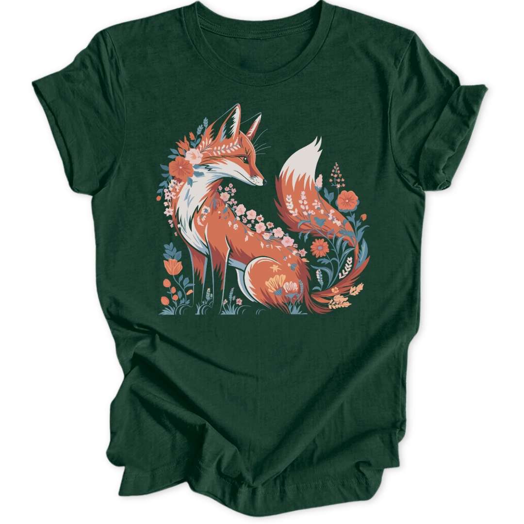 Geblümter Fuchs Unisex T-Shirt - Wild Spirit