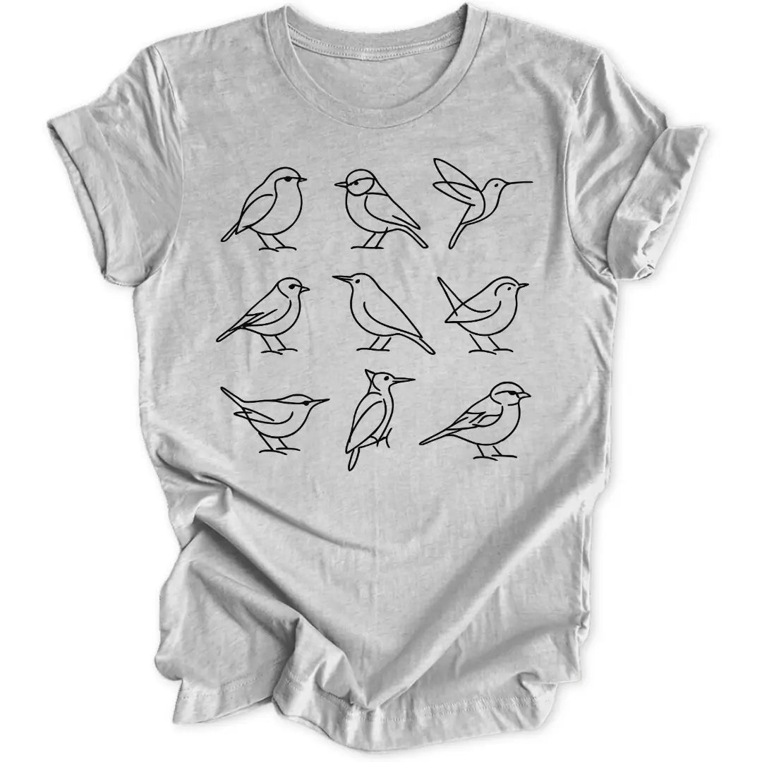 Lineart Vögel Unisex T-Shirt - Wild Spirit