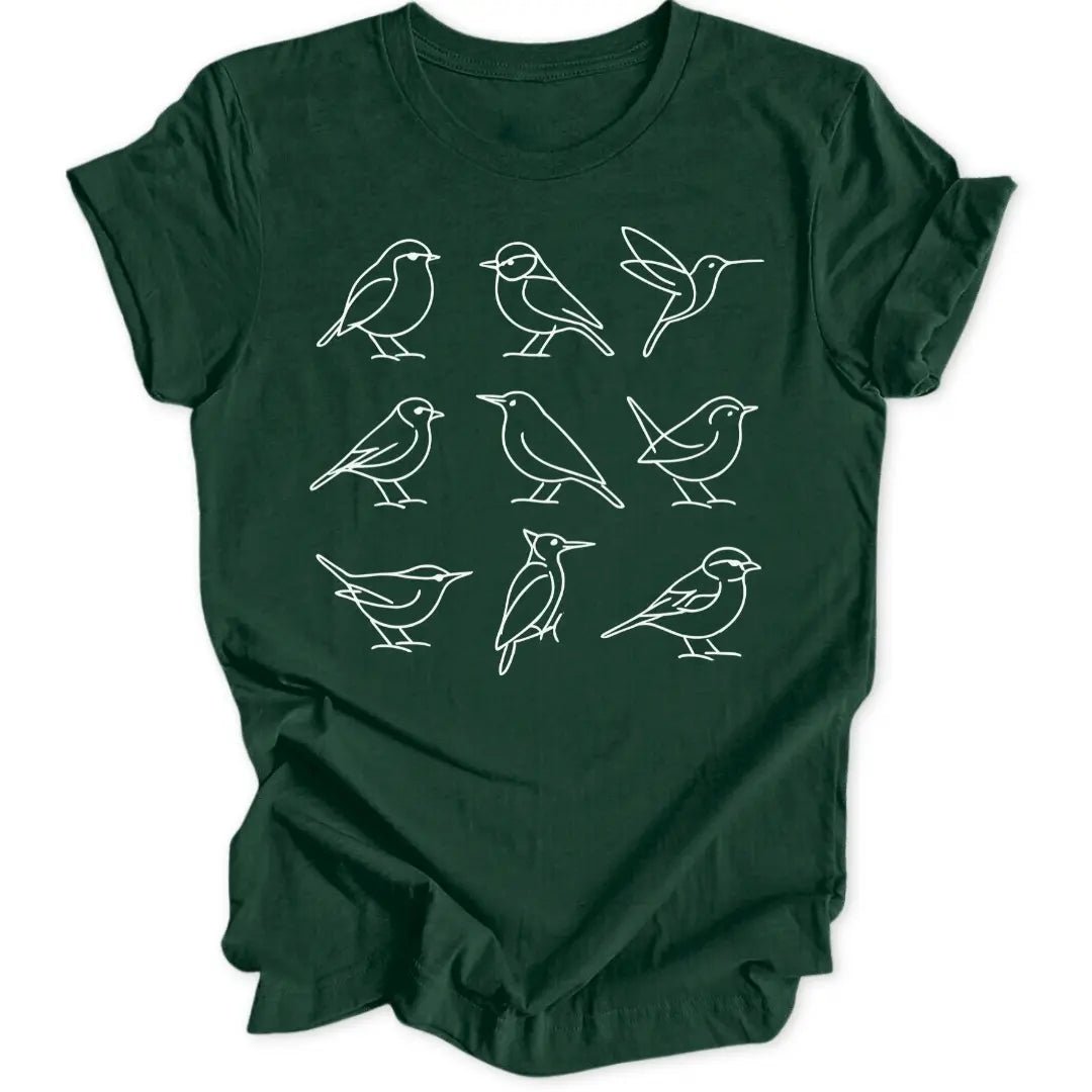 Lineart Vögel Unisex T-Shirt - Wild Spirit