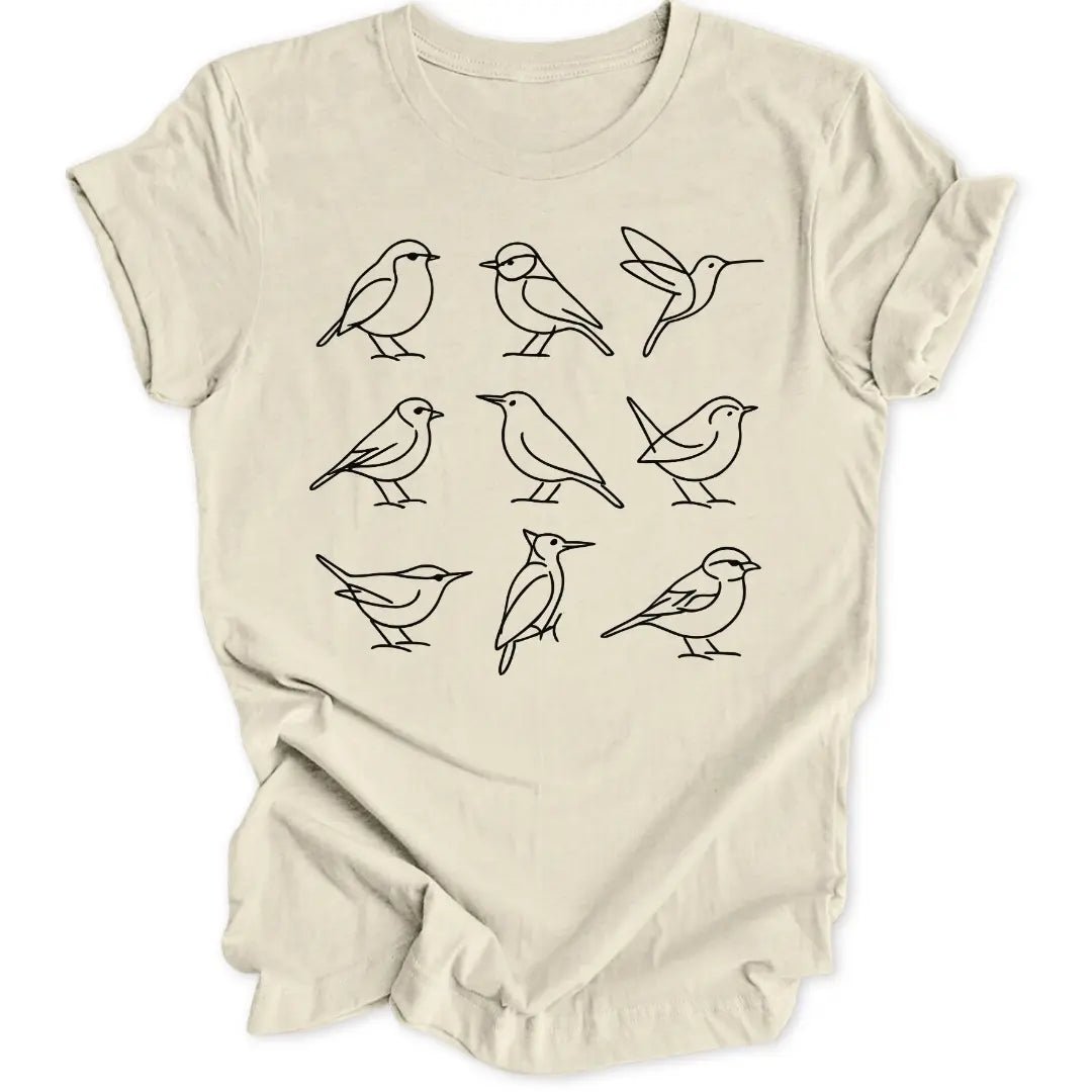 Lineart Vögel Unisex T-Shirt - Wild Spirit