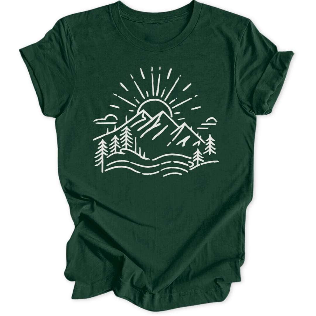 Mountain With Sun Unisex T-Shirt - Wild Spirit