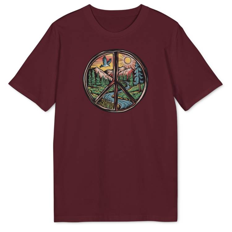 Peace Sign Landscape Bio T-Shirt - Wild Spirit